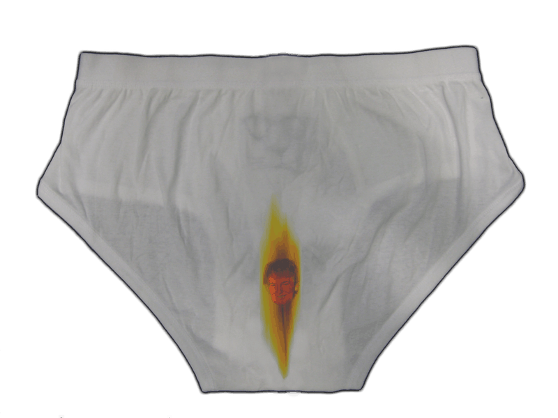 Donald Trumps Gesicht als Bremsspur in den Unterhosen