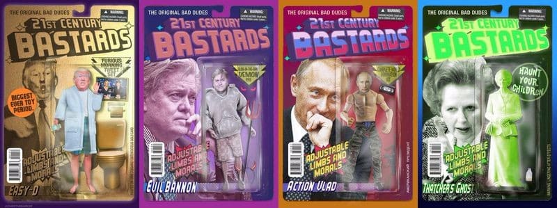 21st Century Bastards: Fake-Actionfiguren von Trump, Bannon und Thatchers Geist