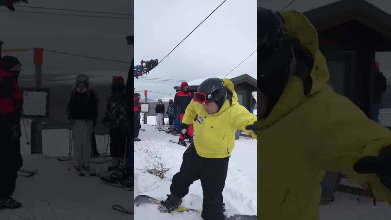Wenn du und deine Freunde zum ersten Mal Snowboarden gehen