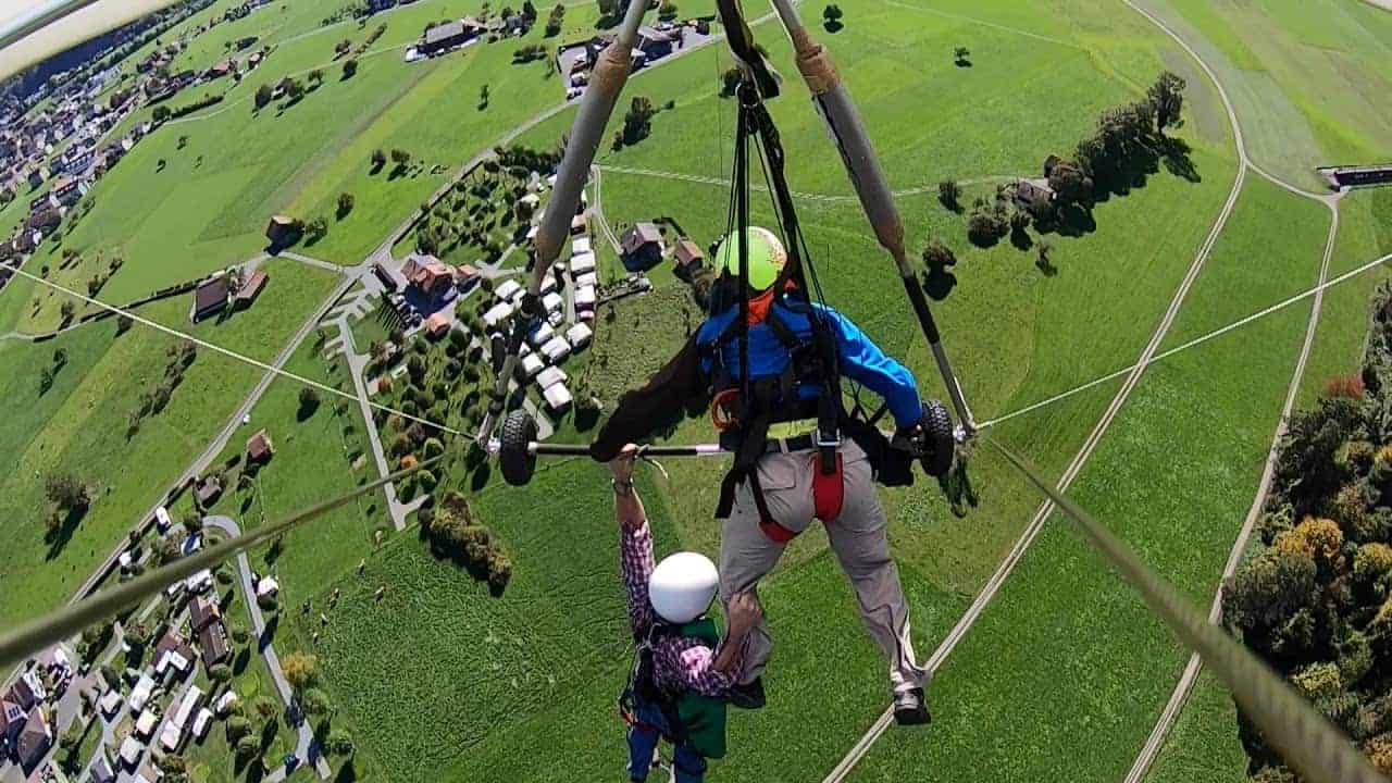 Erster Hang-Glider-Flug - ungesichert in Todespanik