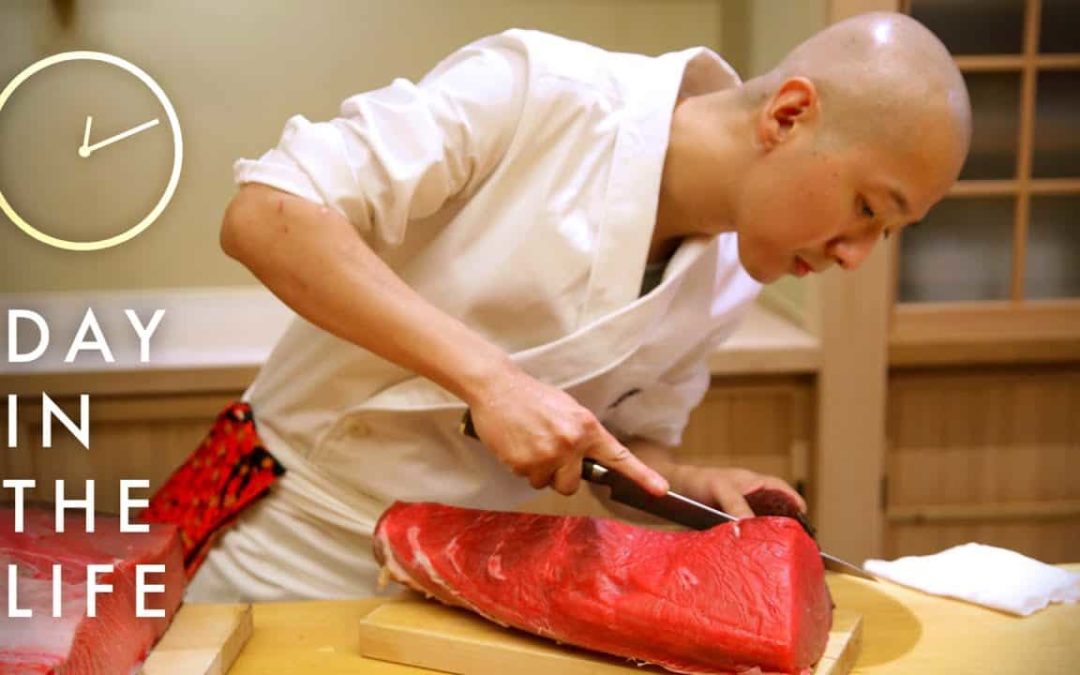 Der Tag eines Sushi-Meisterkochs