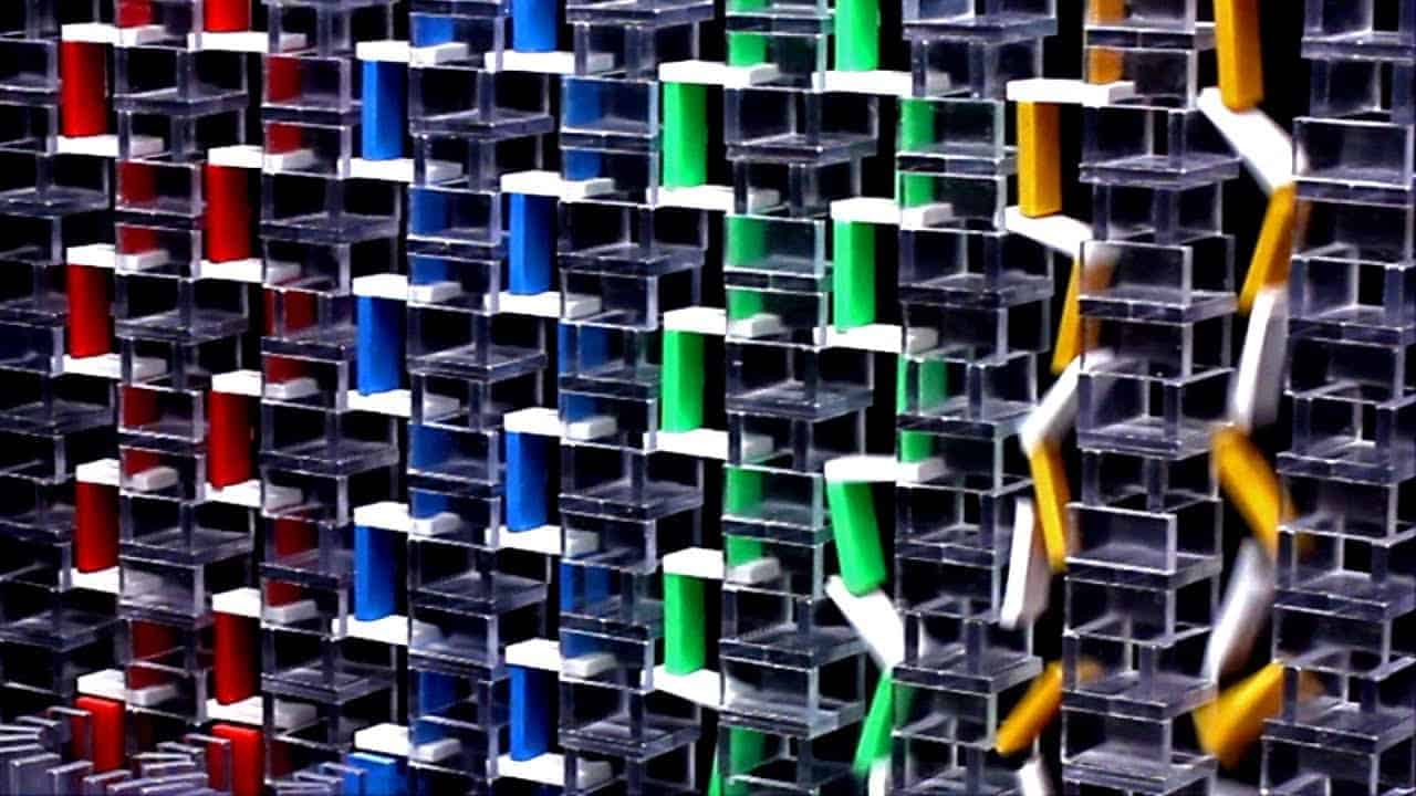 Wenn Dominos vertikal fallen