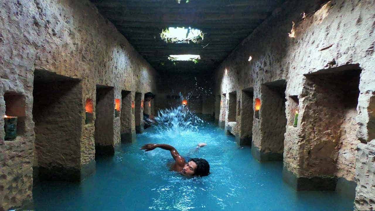 Wie man einen geheimen unterirdischen Tempel mit Pool baut