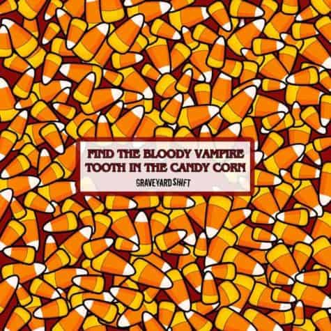 Finde den blutigen Vampirzahn im Popcorn