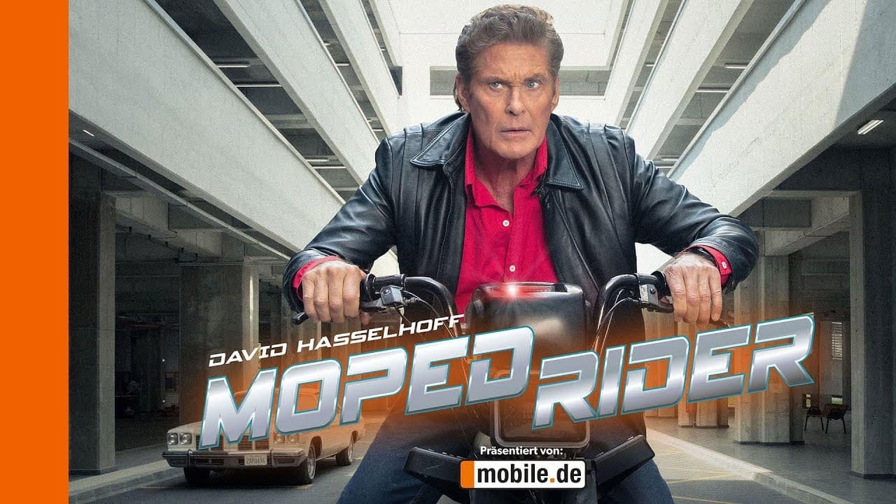 David Hasselhoff in Moped Rider