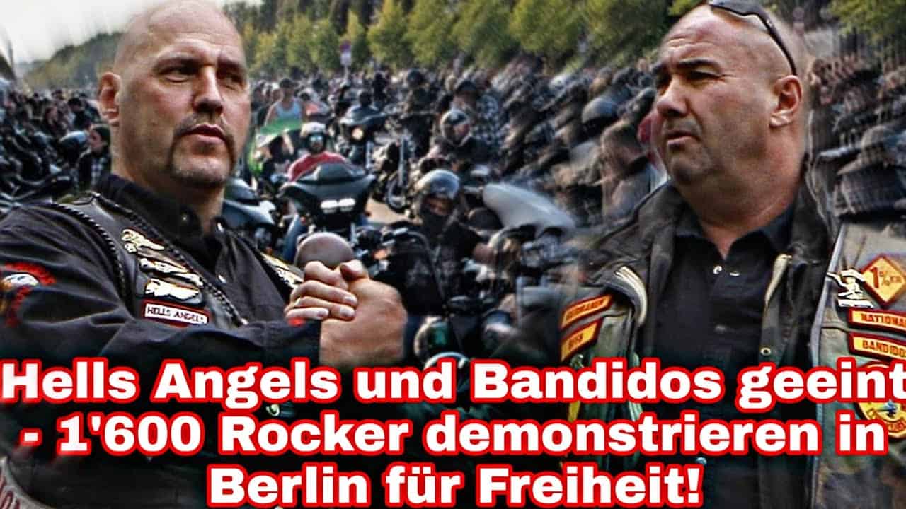 Freedom is our Religion: Hells Angels und Bandidos geeint, 1600 Rocker demonstrieren in Berlin für die Freiheit
