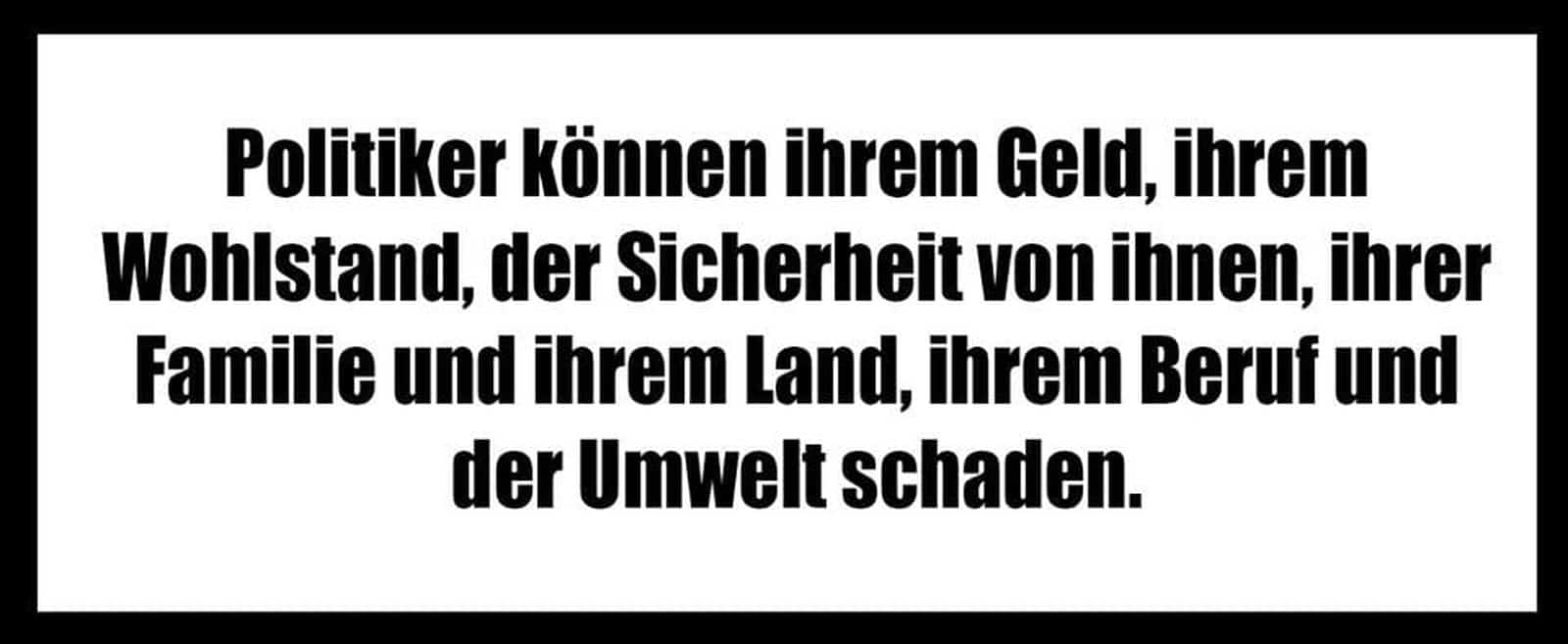 Politiker Warnung: Ergänzung Plakate