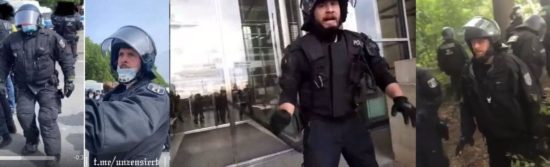 Demo gegen Corona-Massnahmen Berlin: Drei versch. Polizeiaktion und immer ist derselbe Polizist dabei