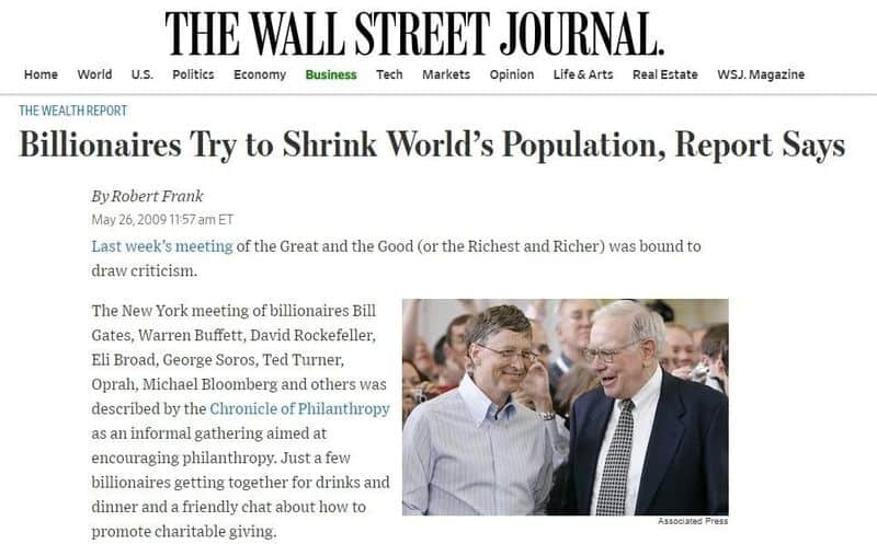 Billionaires Try to Shrink World's Population