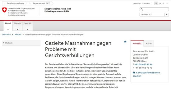 Gemäss Strafgesetzbuch ist es Nötigung jemanden zu zwingen, sein Gesicht zu verhüllen