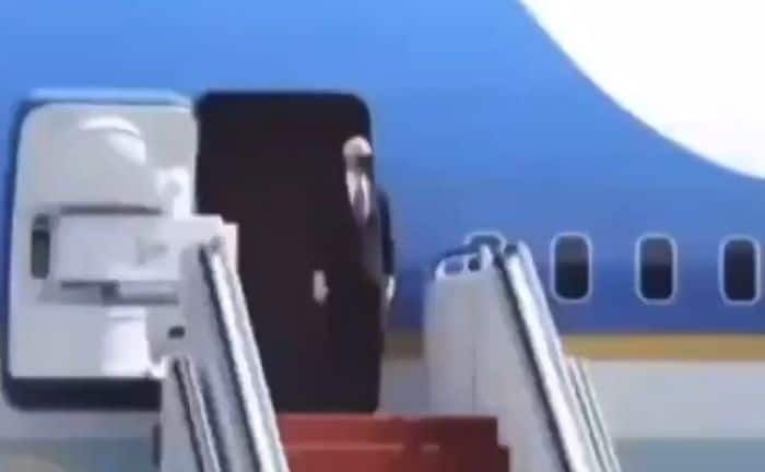 President Biden falls down the stairs on Air Force One