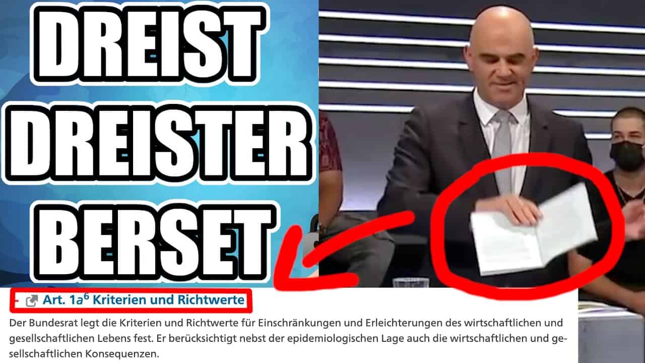 Covid Gesetz: Bersets Statements sind an Dreistigkeit kaum zu übertreffen!