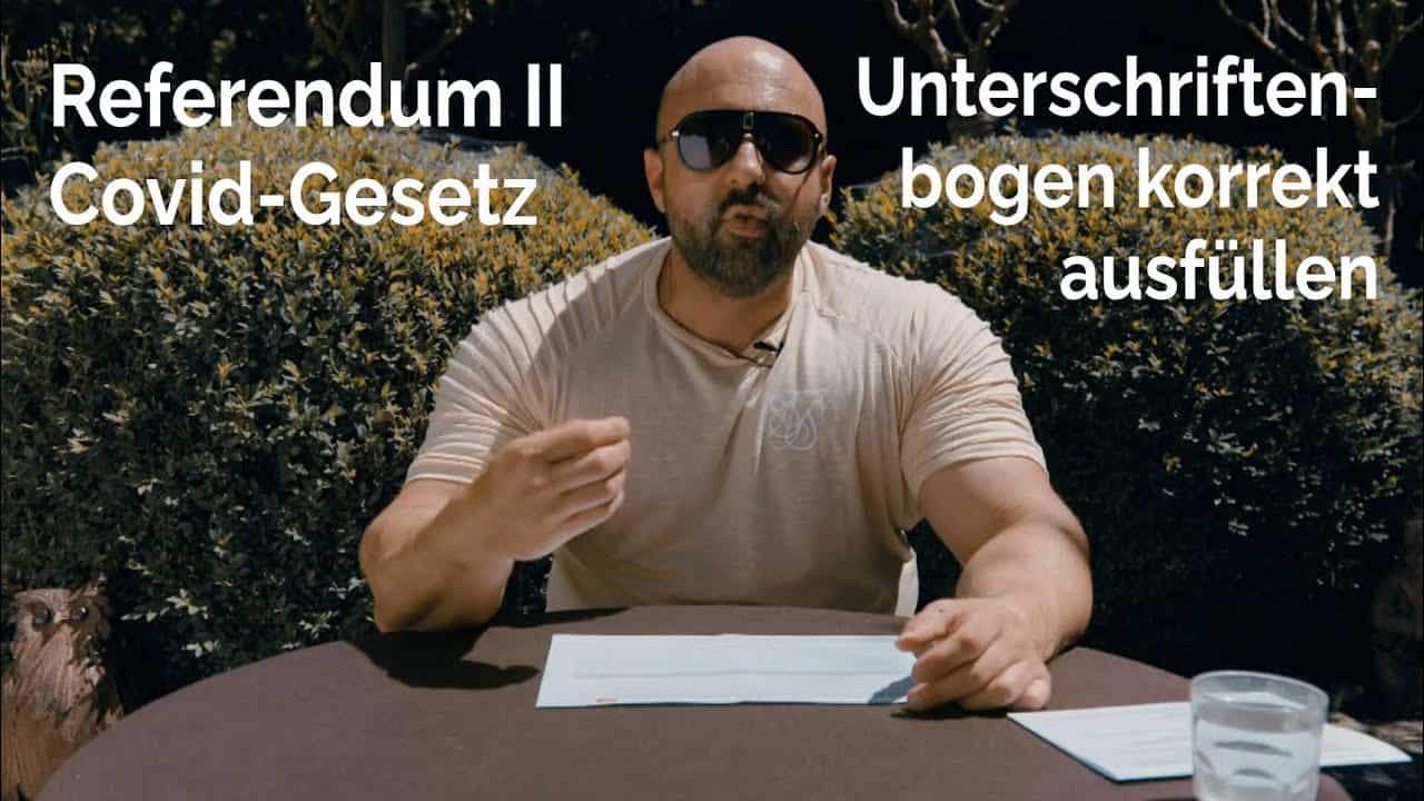 Wie man den Unterschriftenbogen zum Referendum II Covid-Gesetz korrekt ausfüllt