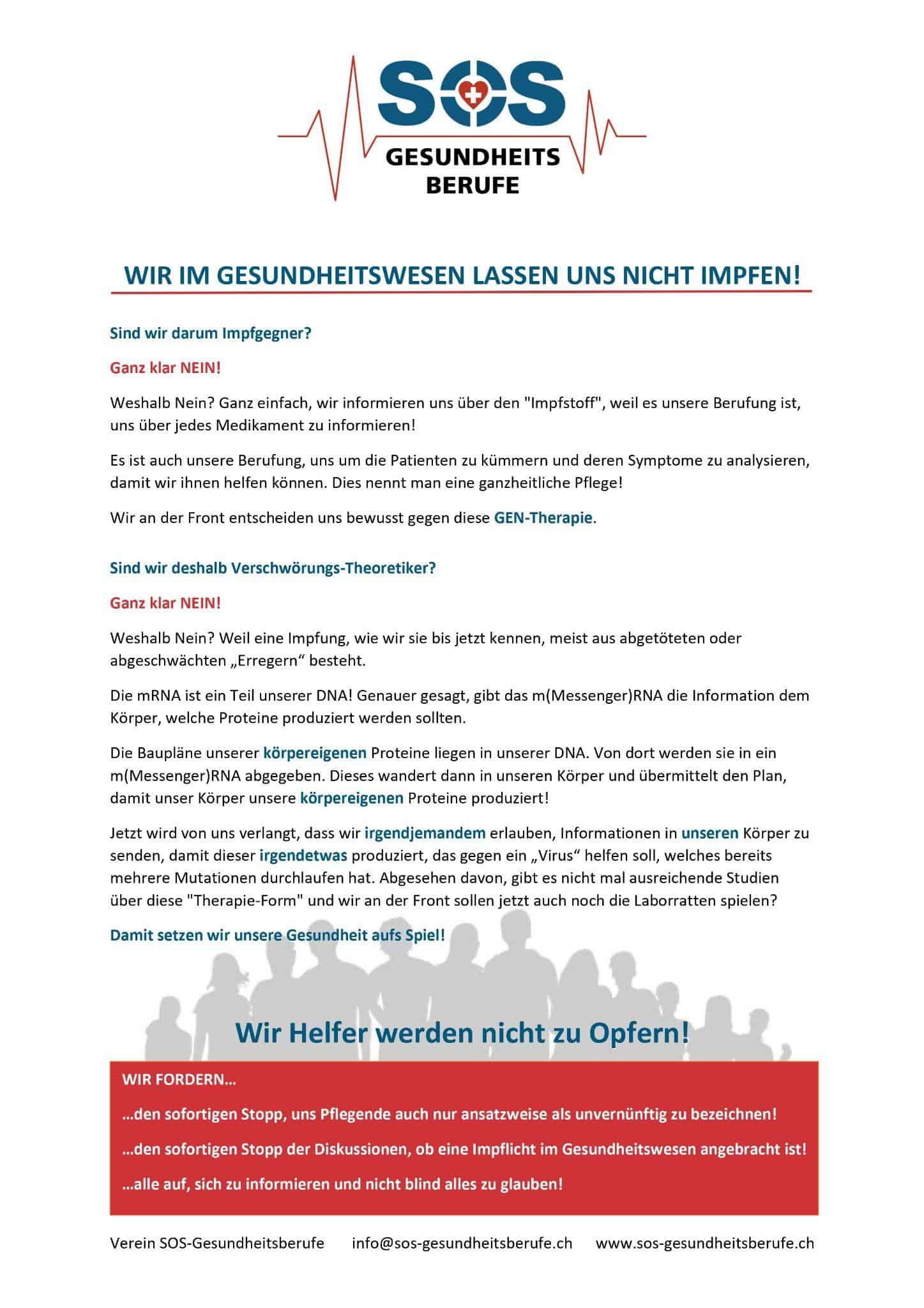 Wir im Gesundheitswesen lassen uns nicht impfen!