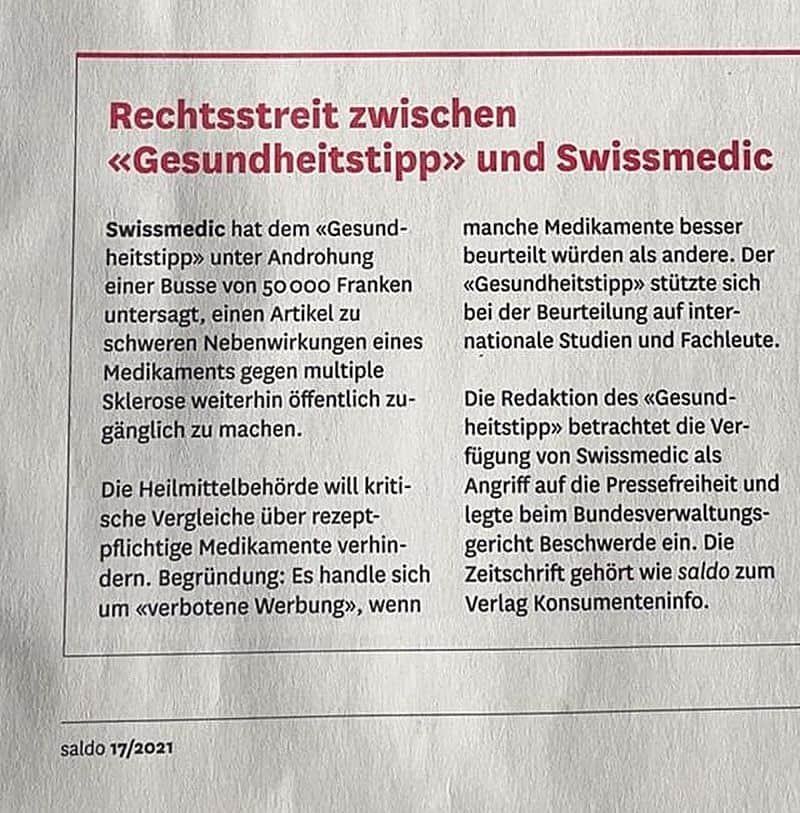Swissmedic wird zur Zensurinstanz