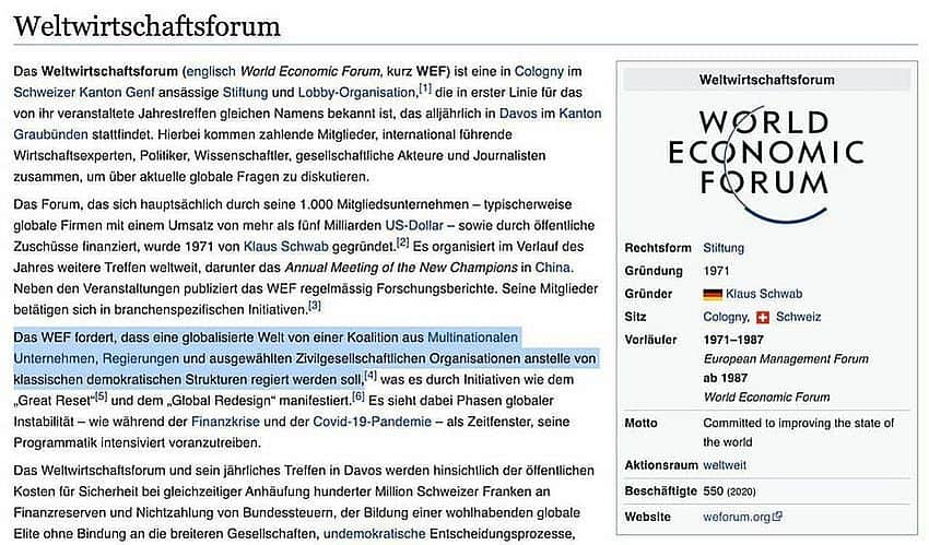 Die wahren Ziele des WEF