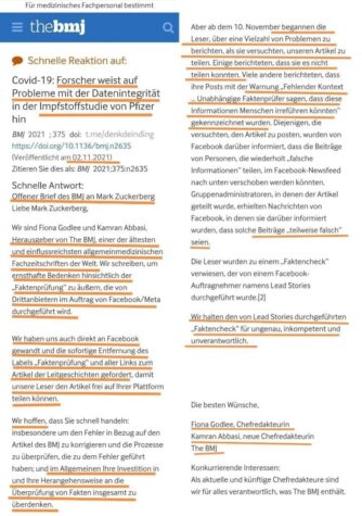 Zensur bei Facebook am Beispiel einer Klink