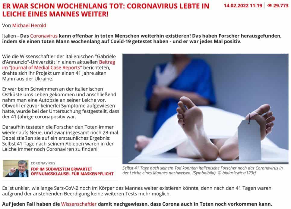 "Lieber tot als Virus" klappt nun auch nicht mehr...
