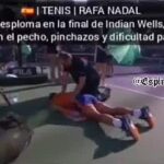 Rafael Nadal kaatuu kentällä. Sydänkipu, ompeleita, ei voi hengittää