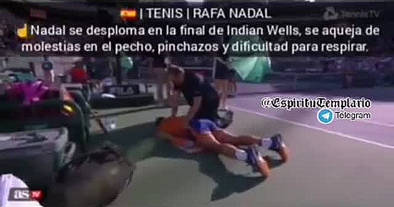 Rafael Nadal se zgrudi na igrišču. Bolečine v srcu, šivi, ne morem dihati