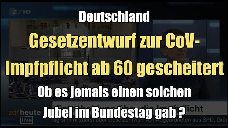Deutschland: Gesetzentwurf zur "CoV-Impfpflicht ab 60" gescheitert (Bundestag I 07.04.2022)
