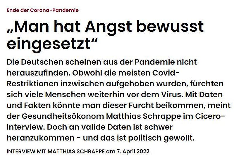 Es wurden bewusst falsche Zahlen angesetzt, um Angst zu verbreiten