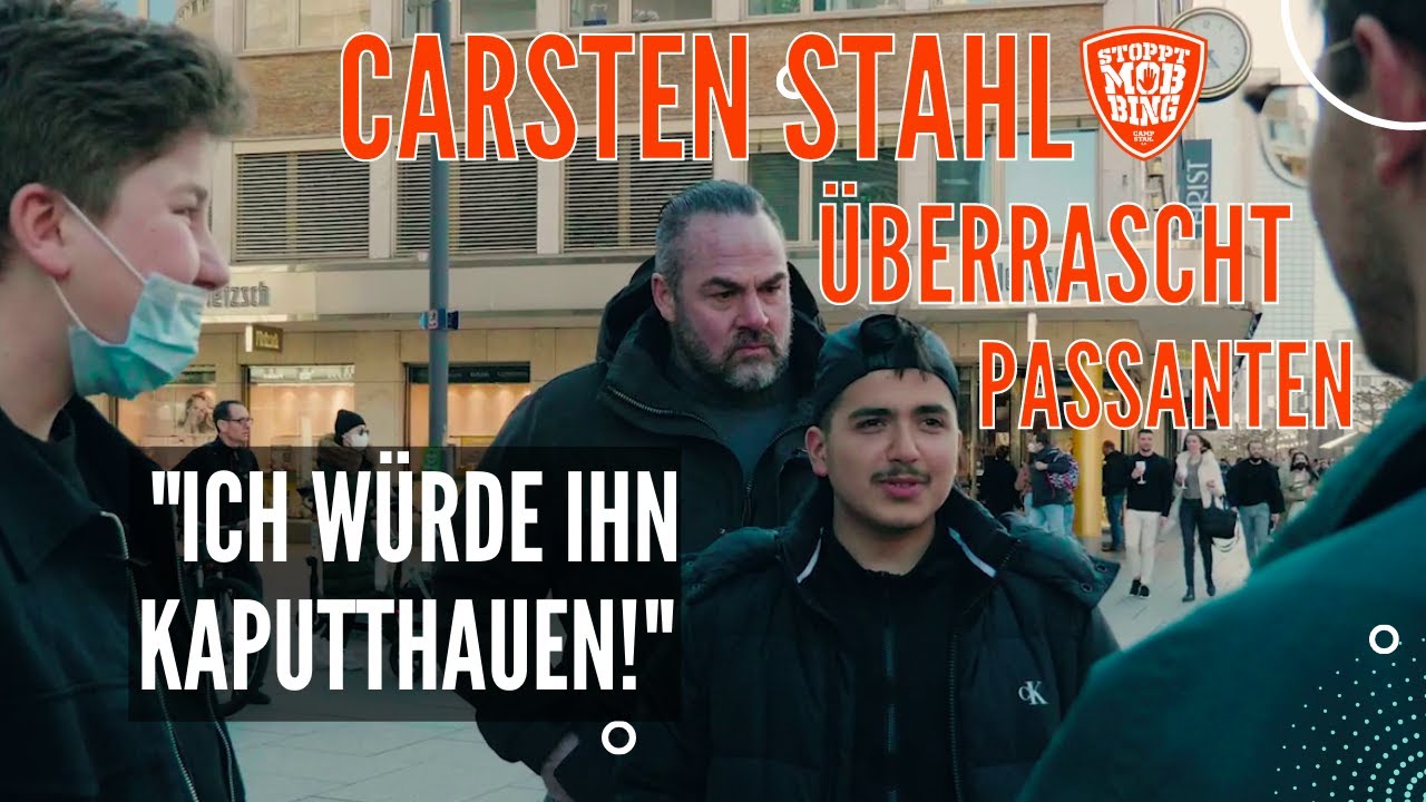 Strassenumfrage über Mobbing: Carsten Stahl überrascht Passanten
