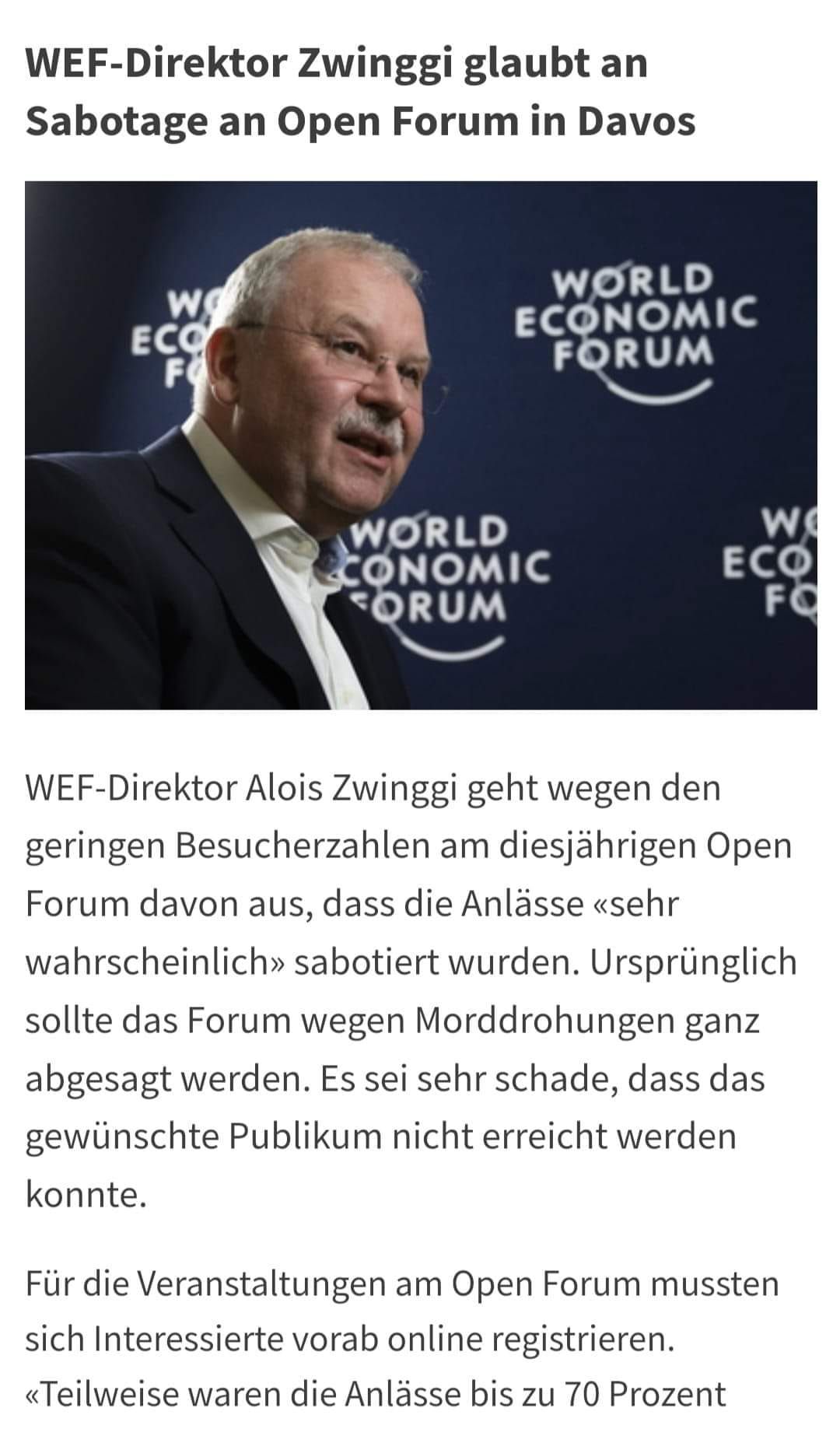 Besucherschwund am WEF