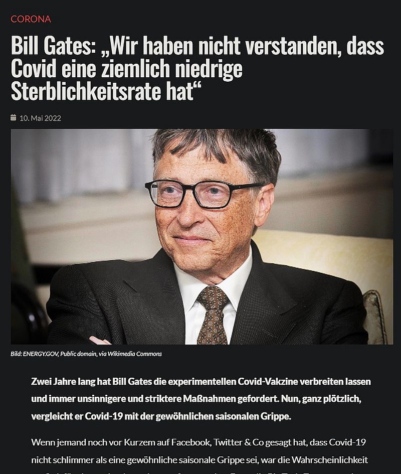 Bill Gates ein Querdenker?