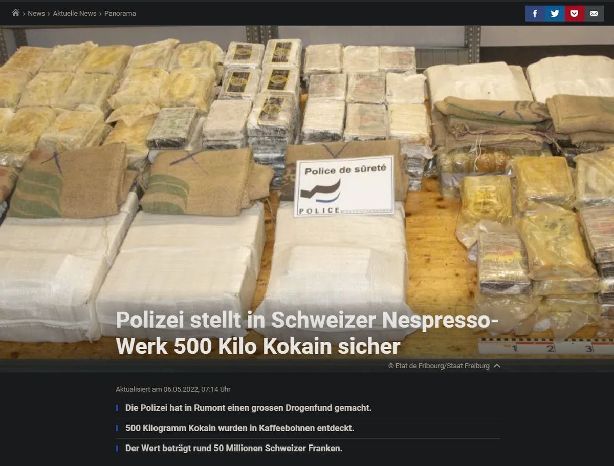 Es gibt keine Zufälle: Kokainfund bei Nestlé