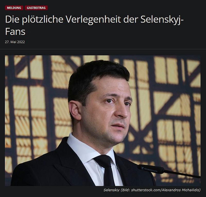 Die plötzliche Verlegenheit der Selenskyj-Fans