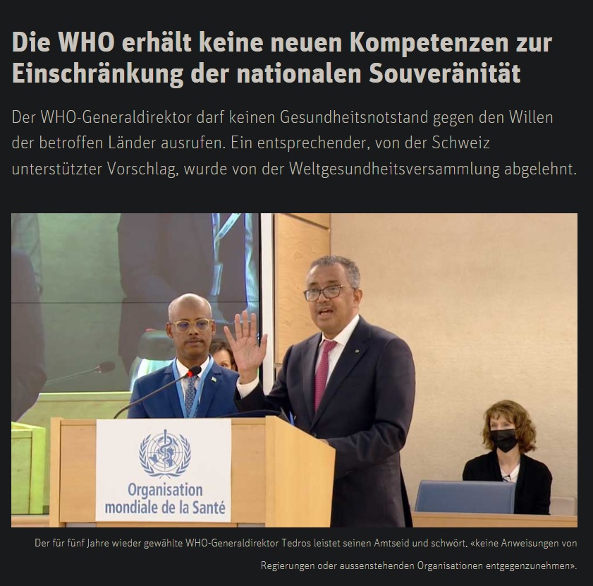 Putsch der WHO wurde von der Weltgesundheitsversammlung vorerst abgeschmettert