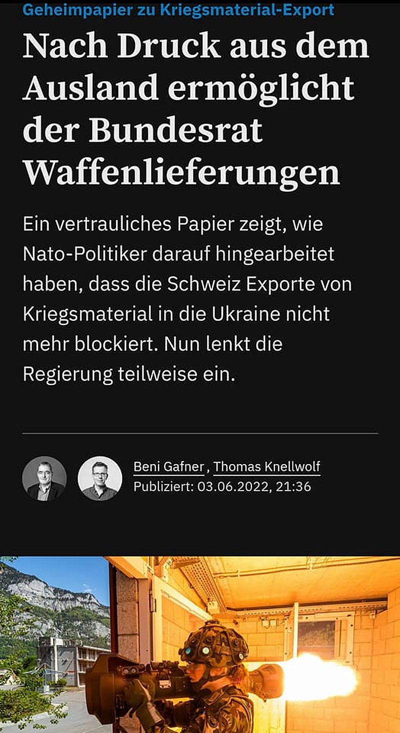 Geheimpapier zeigt, dass Bund Waffenlieferungen in die Ukraine plant