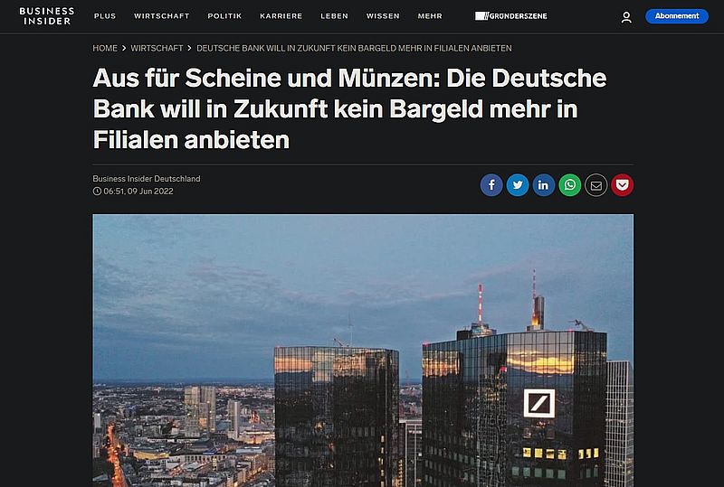 Deutsche Bank quiere enterrar el efectivo