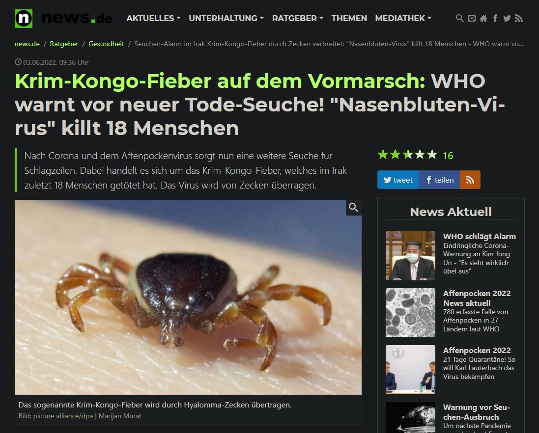 Nächste "Tode-Seuche" in Vorbereitung? Nach Covid-19, Affenpocken nun das "Nasenbluten-Virus"