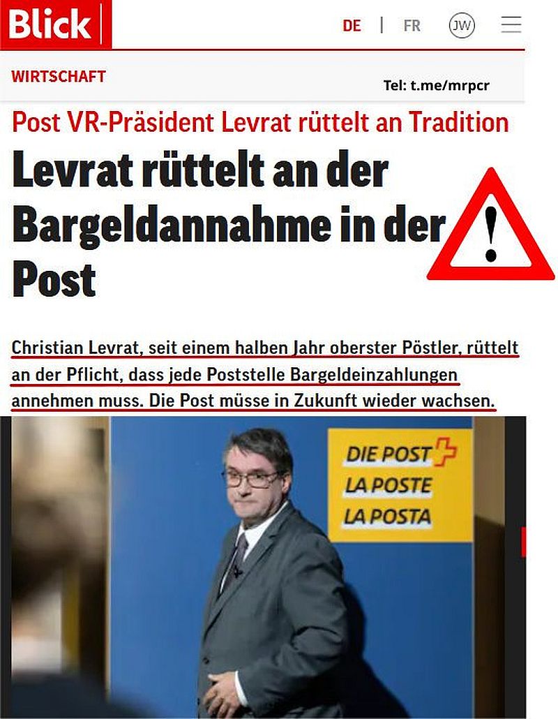 Nun verfällt auch die Post in die Zwängerei, das Bargeld abzuschaffen