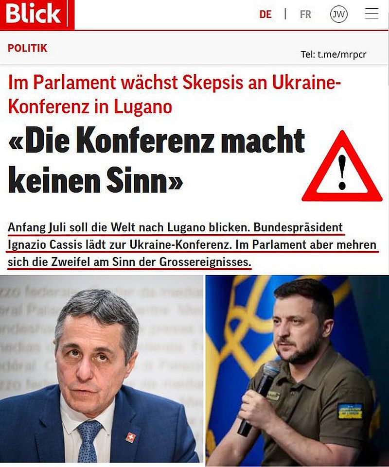 Švýcarský parlament si konečně uvědomuje, že ukrajinská konference je nesmysl