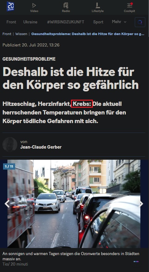 Qualitätsjournalismus: Hitze erzeugt Krebs