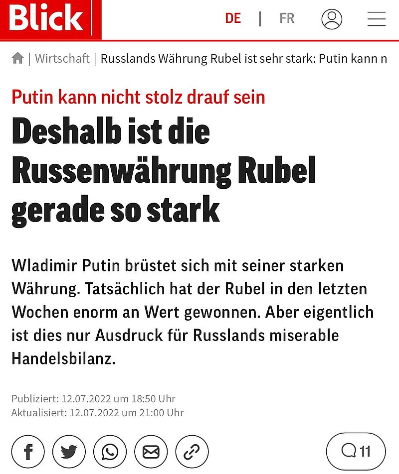 Euro vs Rubel: Wir haben den Wirtschaftskrieg verloren!
