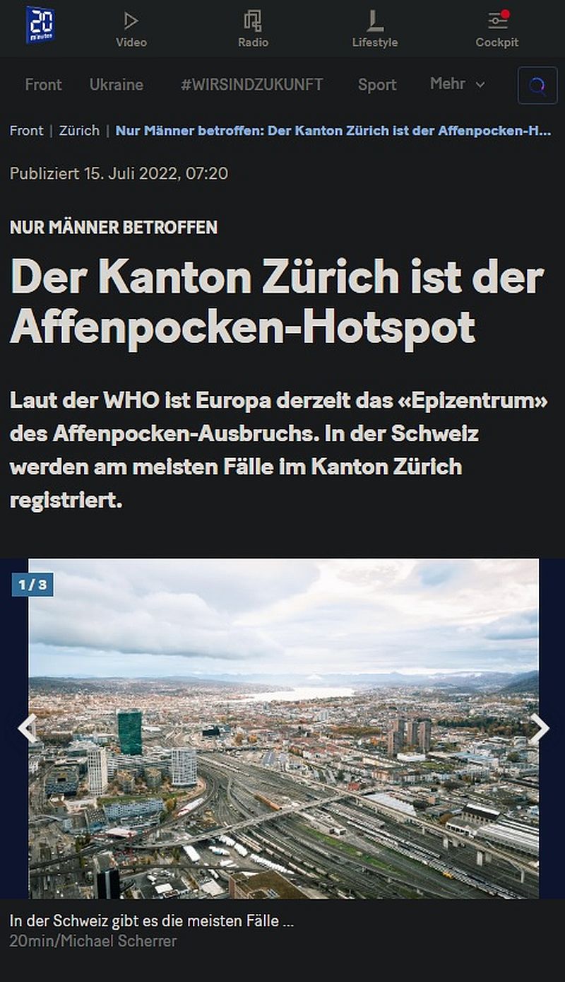 Zürich ist der Affenpocken Hotspot
