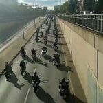 Berlin : manifestation massive de motards à la porte de Brandebourg