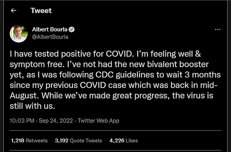 Pfizer-CEO hätte zum zweiten Mal ohne Test Covid-Infektion nicht bemerkt