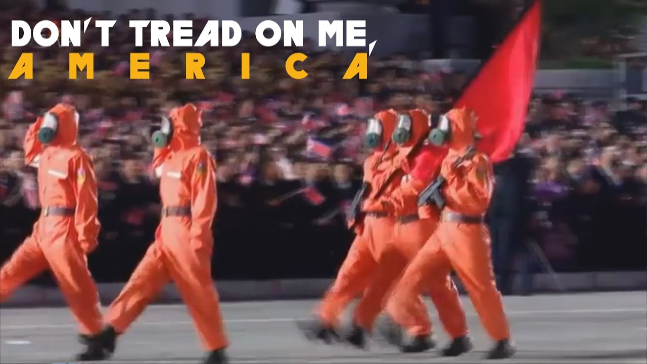 North Korea Army Marching to Metallica