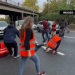 Genervte Autofahrer räumen Klimaaktivisten zur Seite