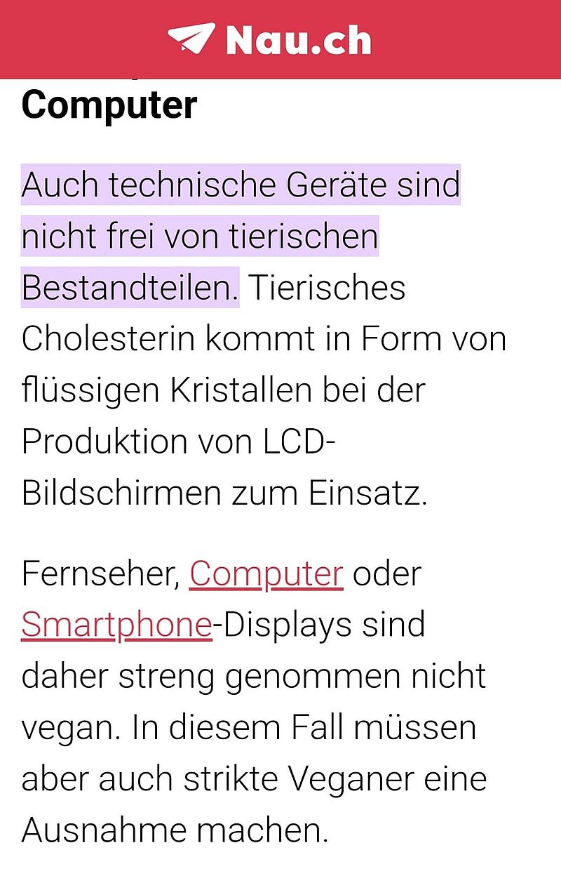 Veganer und Klimaaktivisten müssen strikt auf Tablets, Smartphones etc. verzichten