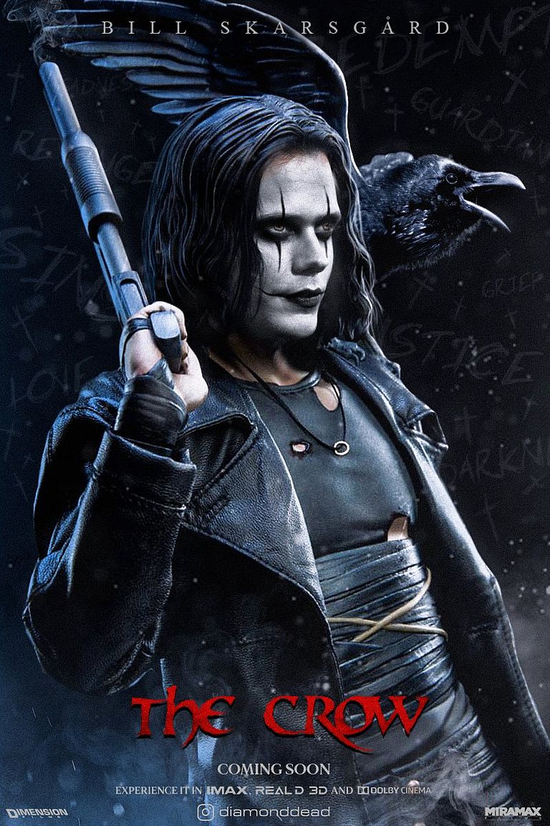 The Crow Reboot: Takhle by mohl vypadat Bill Skarsgard jako Eric Draven