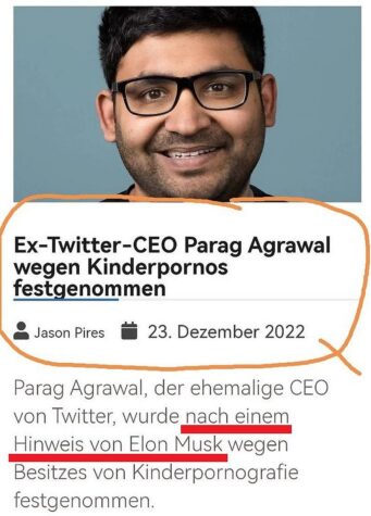 Ex-Twitter-CEO Parag Agrawal wegen Kinderpornos festgenommen