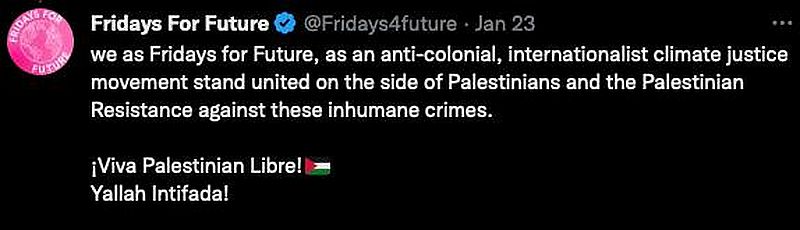 Fridays For Future kämpft gegen Israel und den Westen