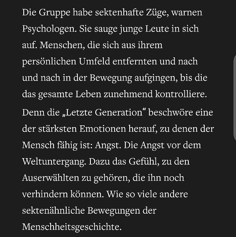 Ist die "Letzte Generation" eine Sekte?