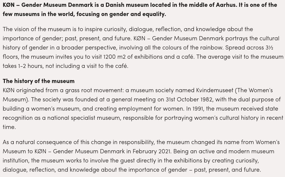 Über KØN, das Gender Museum Dänemark